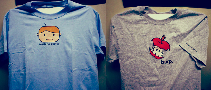 The first and second shirts we ever printed. Thanks, Ben.